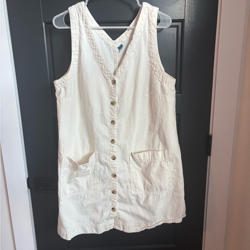 White Denim Button Up Dress